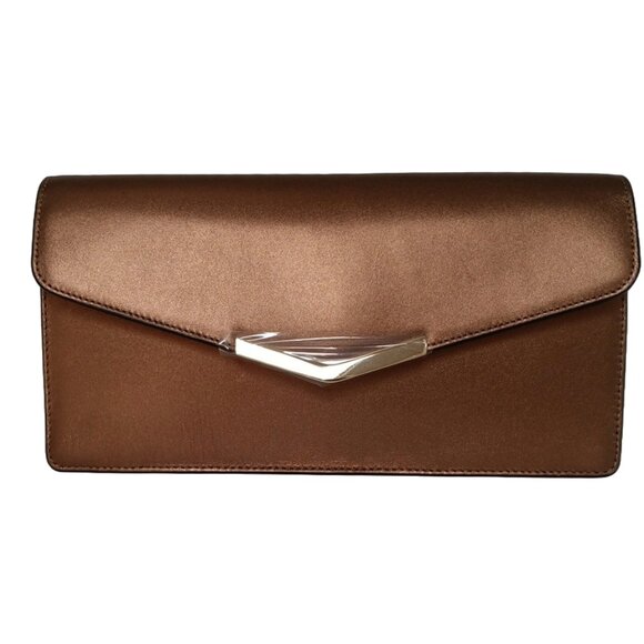 Demi Clutch Malibu Bronze Leather Handbag Time's Arrow NWT - Picture 1 of 7